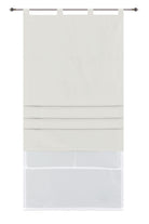 Doppel Raffrollo Palma Microsatin matt Voile Faltgardinen Faltrollo Schlaufenrollo mit Universalgardinenband 20410 Creme 100 x 175 (BxH) Raffrollo 20410creme | girdainenbox.com