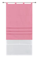 Doppel Raffrollo Palma Microsatin matt Voile Faltgardinen Faltrollo Schlaufenrollo mit Universalgardinenband 20410 Pink 60 x 175 (BxH) Raffrollo 20410pink_5f740eb0-b271-4c02-a15e-7d6059a1736a | girdainenbox.com
