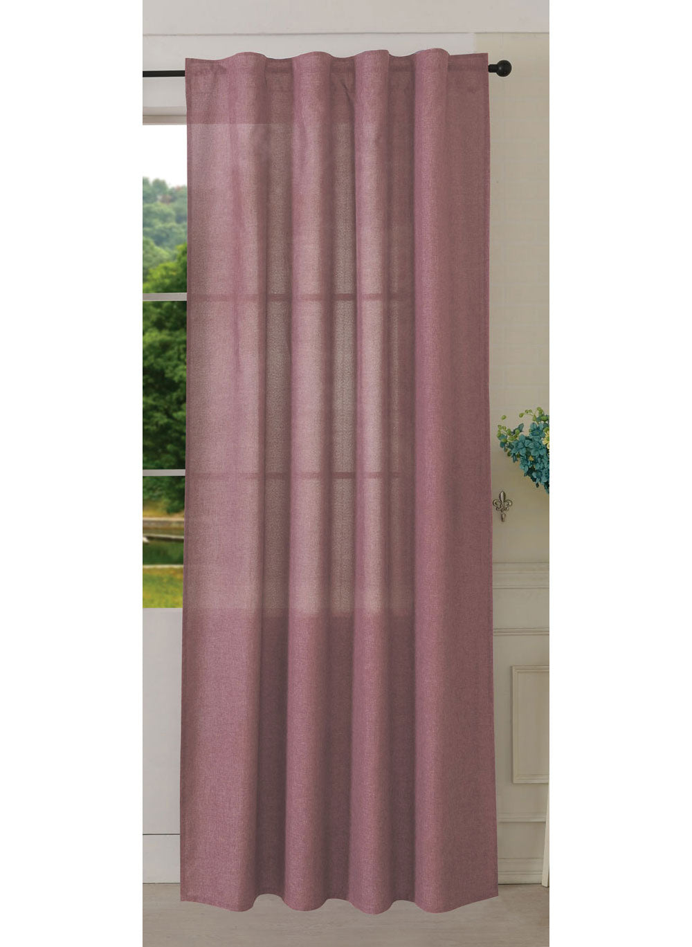 Vorhang Schal verdeckte Schlaufen >>Cationic<< blickdicht Leinen Optik natura seidenmatt (HxB) Landhaus Stil 20440 Altrosa Vorhang 20440altrosa | girdainenbox.com