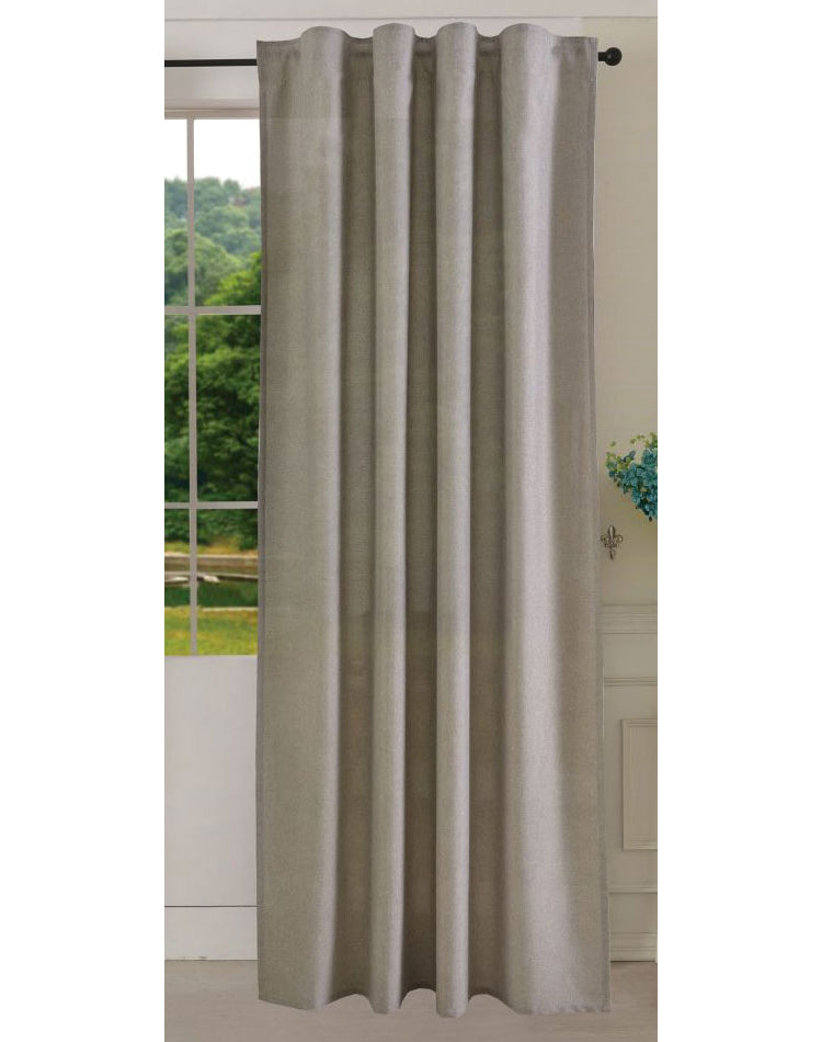 Vorhang Schal verdeckte Schlaufen >>Cationic<< blickdicht Leinen Optik natura seidenmatt (HxB) Landhaus Stil 20440 Grau Vorhang 20440grau | girdainenbox.com
