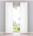 2er Pack Flächenvorhänge Schiebegardinen komplett Set Cationic blickdicht Leinen Optik natura seidenmatt Landhaus Stil 204411-2 Weiß Schiebegardine 204411-2weiss | girdainenbox.com
