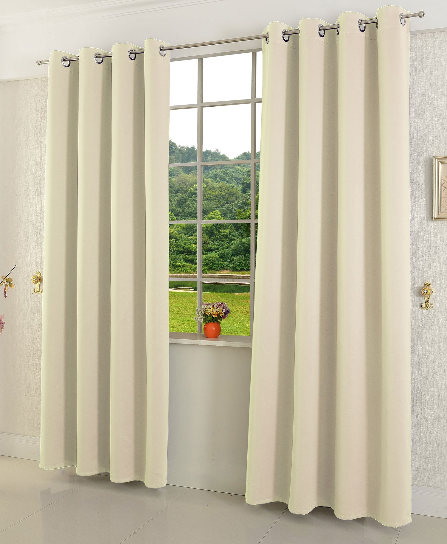 Verdunkelungsvorhang Ösen matt uni Farben blickdicht Blackout 20600 Angora 245x135 (HxB) Vorhang 20600angora | girdainenbox.com