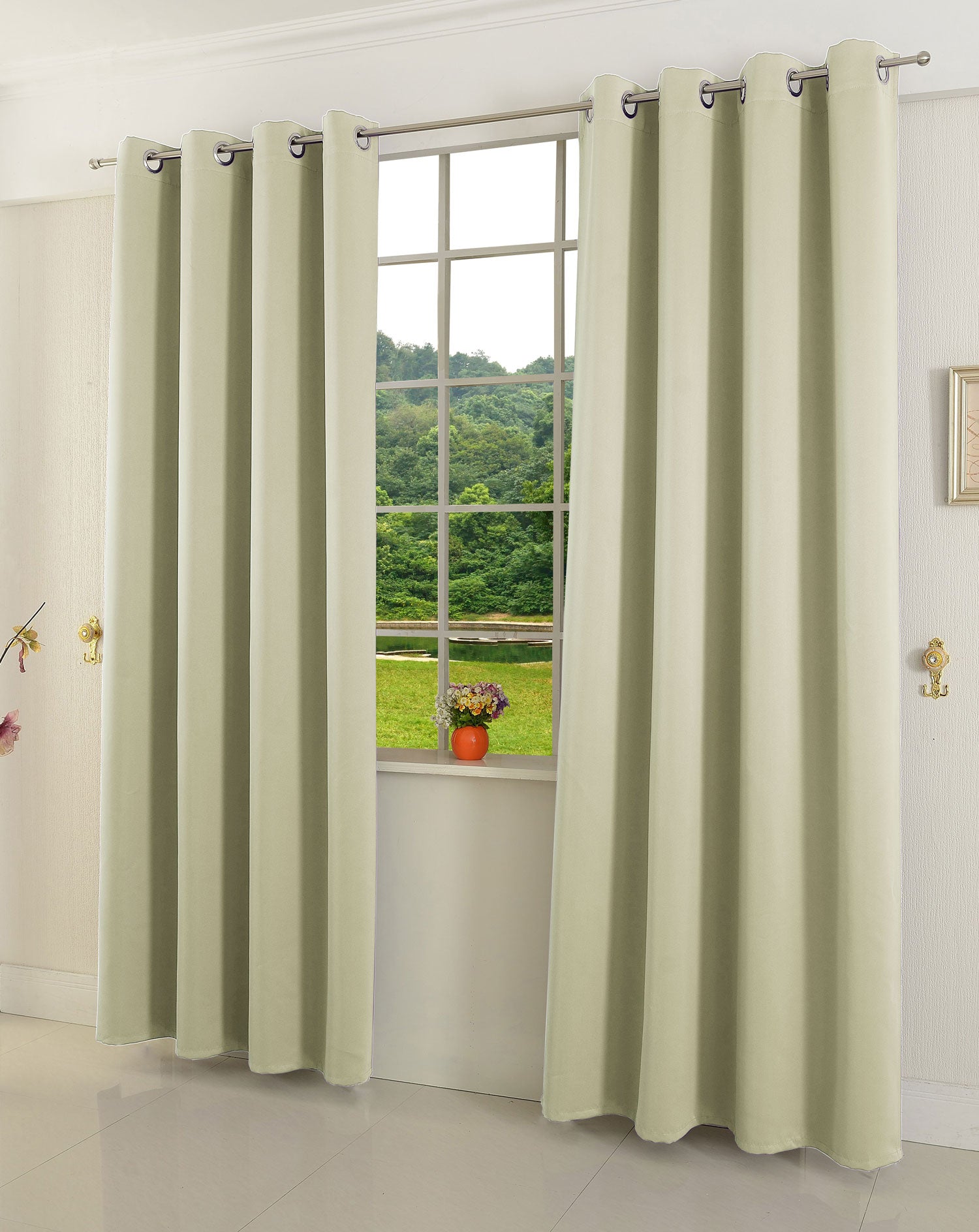 Verdunkelungsvorhang Ösen matt uni Farben blickdicht Blackout 20600 Beige 245x135 (HxB) Vorhang 20600beige | girdainenbox.com