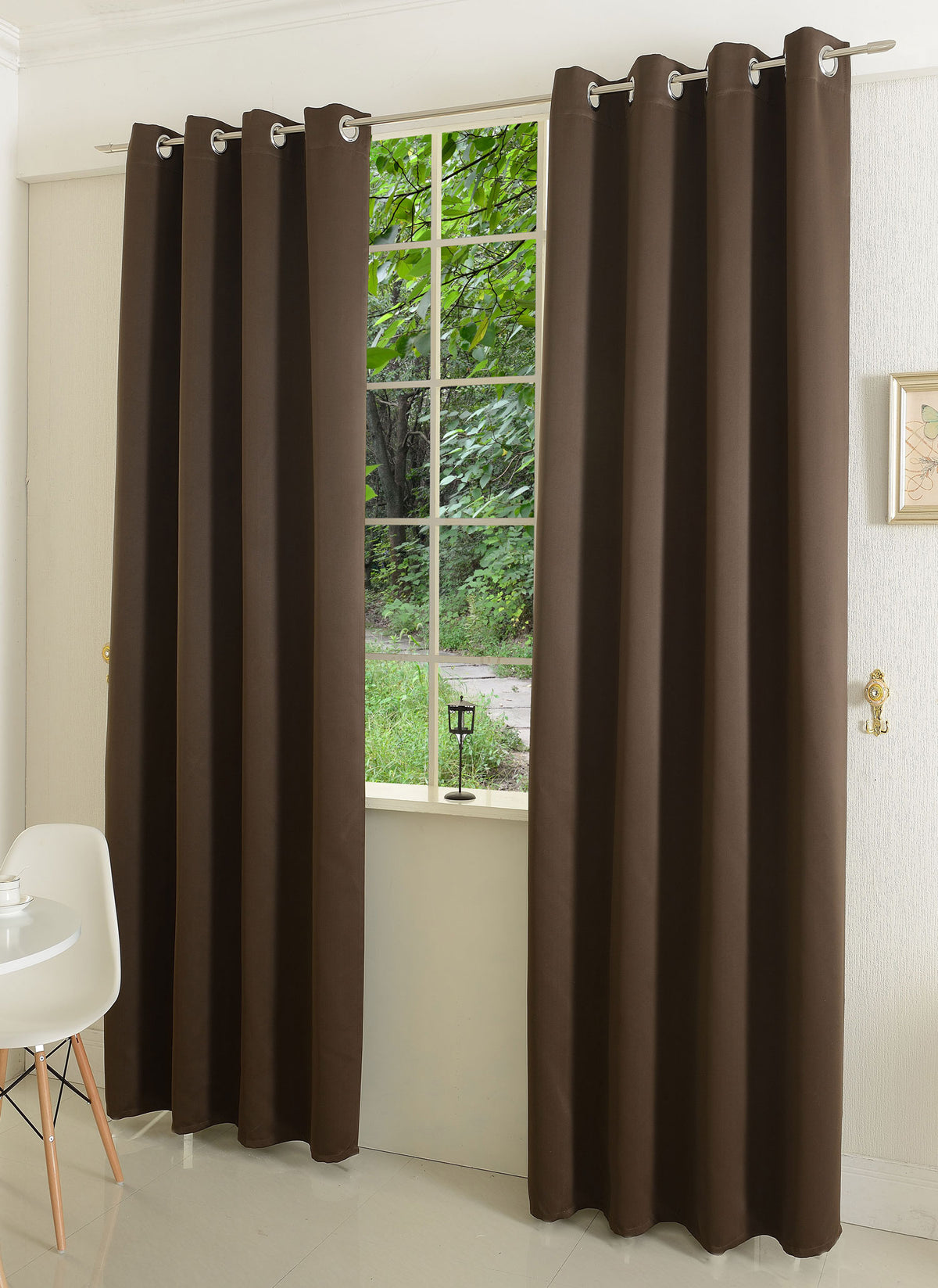 Verdunkelungsvorhang Ösen matt uni Farben blickdicht Blackout 20600 Braun 175x135 (HxB) Vorhang 20600braun | girdainenbox.com