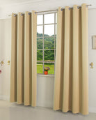 Verdunkelungsvorhang Ösen matt uni Farben blickdicht Blackout 20600 Creme 175x135 (HxB) Vorhang 20600creme | girdainenbox.com