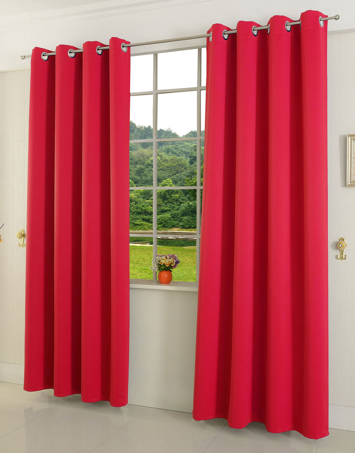Verdunkelungsvorhang Ösen matt uni Farben blickdicht Blackout 20600 Rot 175x135 (HxB) Vorhang 20600rot | girdainenbox.com