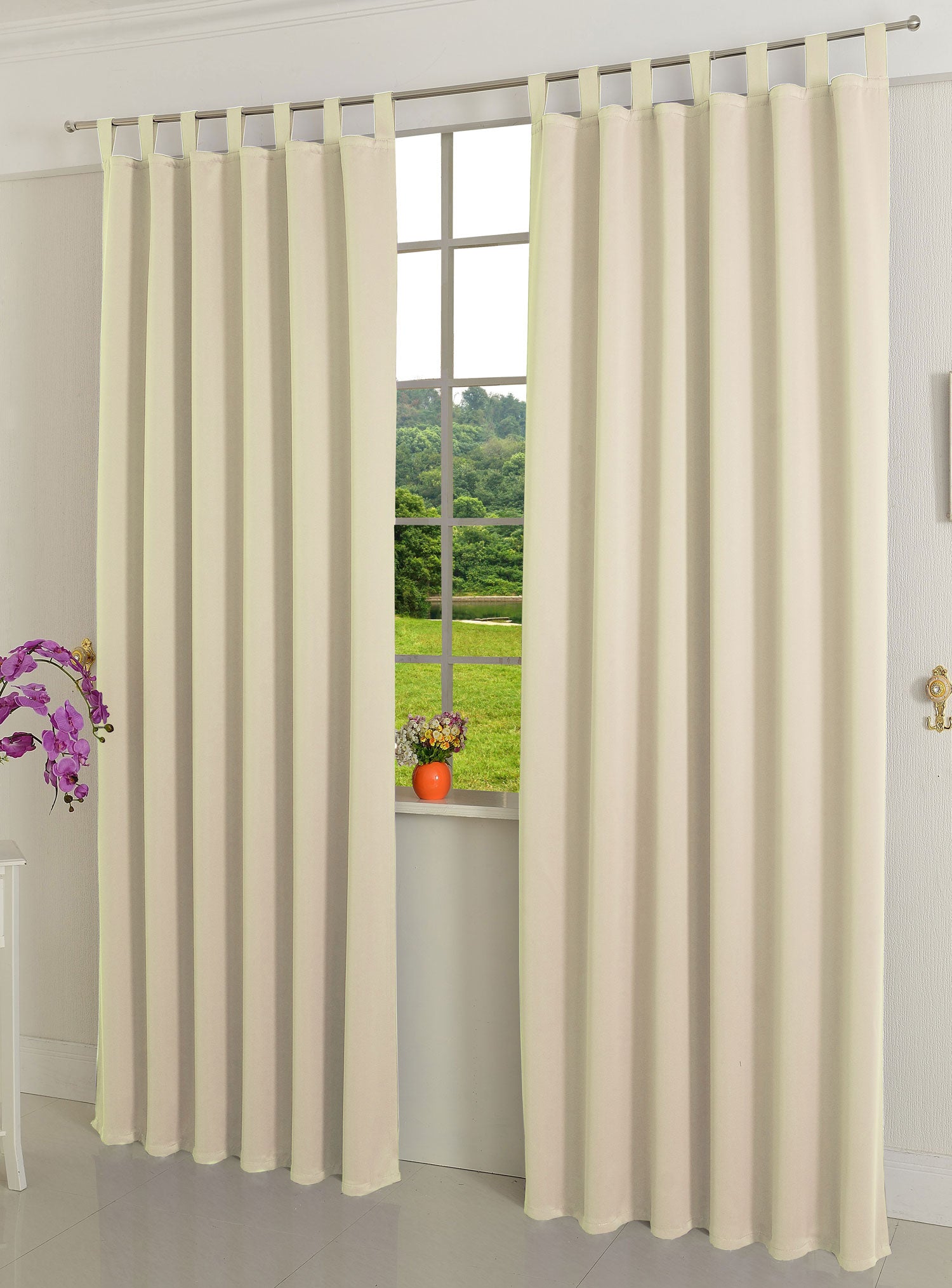 Verdunkelungsvorhag mit Schlaufen matt uni Farben aus weichfallenden blickdichten Stoff blickdicht Blackout 20610 Angora 245x135 (HxB) Vorhang 20610angora | girdainenbox.com