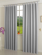 Verdunkelungsvorhag mit Schlaufen matt uni Farben aus weichfallenden blickdichten Stoff blickdicht Blackout 20610 Grau 245x135 (HxB) Vorhang 20610grau | girdainenbox.com