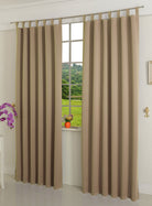 Verdunkelungsvorhag mit Schlaufen matt uni Farben aus weichfallenden blickdichten Stoff blickdicht Blackout 20610 Sand 245x135 (HxB) Vorhang 20610sand | girdainenbox.com