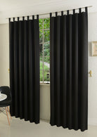 Verdunkelungsvorhag mit Schlaufen matt uni Farben aus weichfallenden blickdichten Stoff blickdicht Blackout 20610 Schwarz 245x135 (HxB) Vorhang 20610schwarz | girdainenbox.com