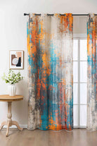 2er Set Vorhang Ösen Grobfaser »Seoul Collection« Digital Druck Ösen Linenlook-Struktur Halbransparent Blickdicht Gardinen Vorhang 3F3A6042 | girdainenbox.com