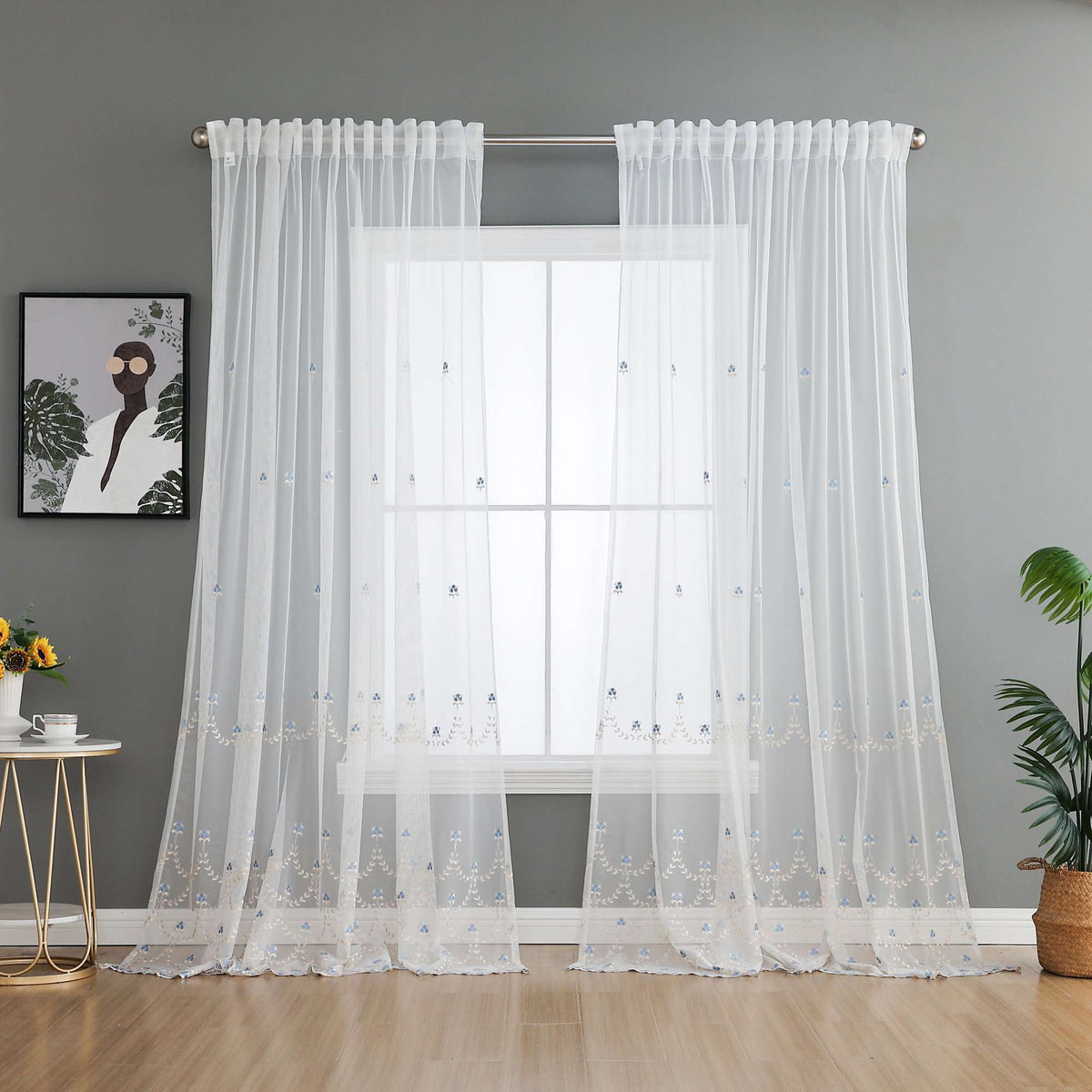Gardine Raschel Stickerei Design »Florenz« Multiband für Gardinenschiene und Gardinenstange Elegante Fensterdekoration 2023200 Gardinenschal 593A0049 | girdainenbox.com