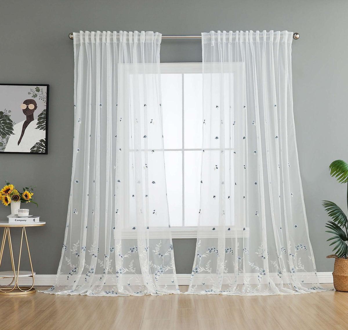Gardine Raschel Stickerei Design »Florenz« Multiband für Gardinenschiene und Gardinenstange Elegante Fensterdekoration 2023200 Gardinenschal 593A0106 | girdainenbox.com