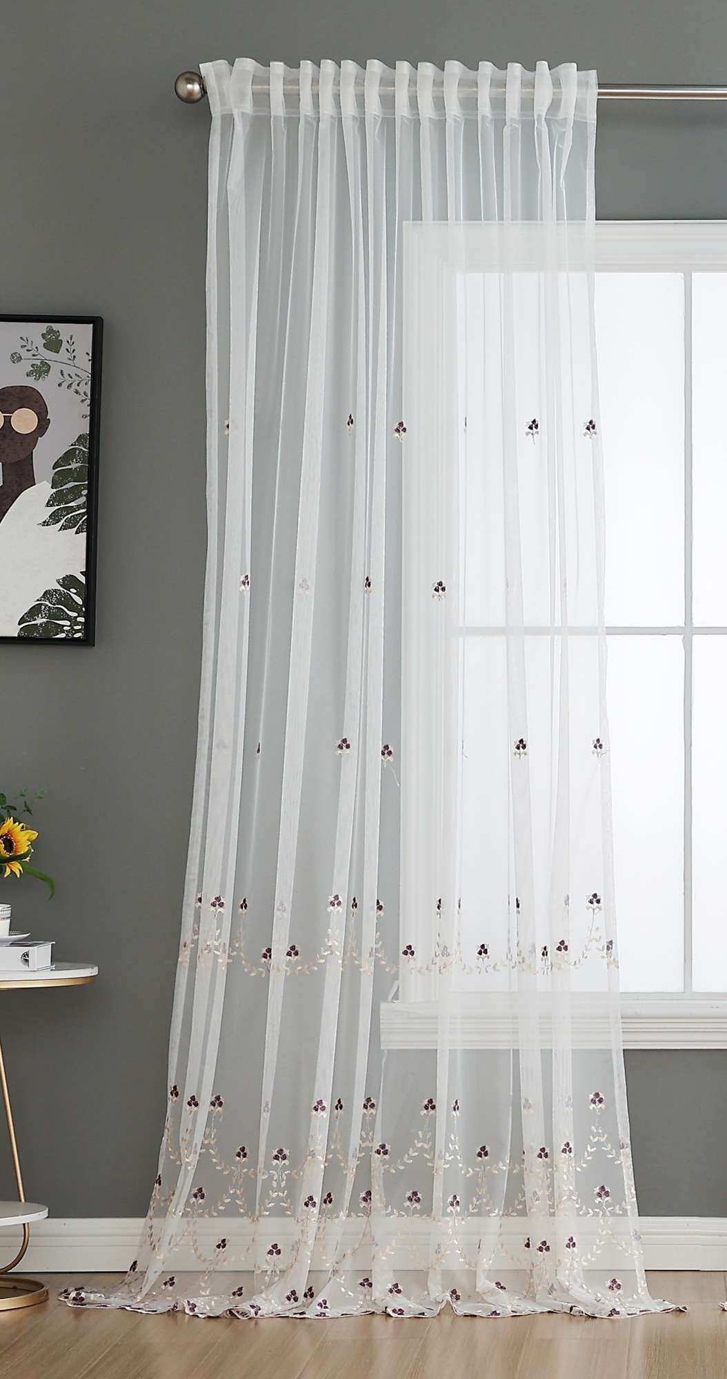 Gardine Raschel Stickerei Design »Florenz« Multiband für Gardinenschiene und Gardinenstange Elegante Fensterdekoration 2023200 Gardinenschal 593A0183-1 | girdainenbox.com