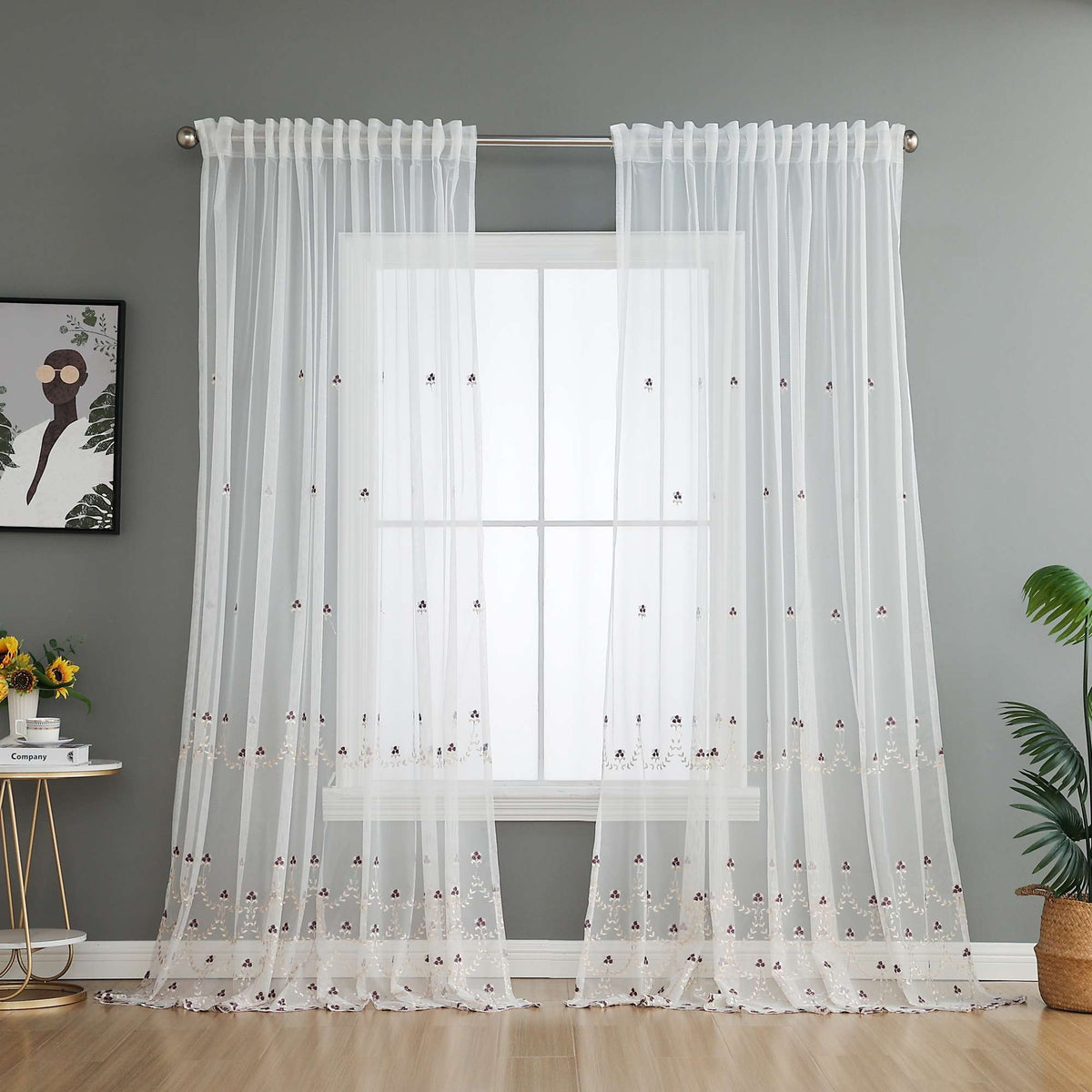 Gardine Raschel Stickerei Design »Florenz« Multiband für Gardinenschiene und Gardinenstange Elegante Fensterdekoration 2023200 Gardinenschal 593A0183 | girdainenbox.com