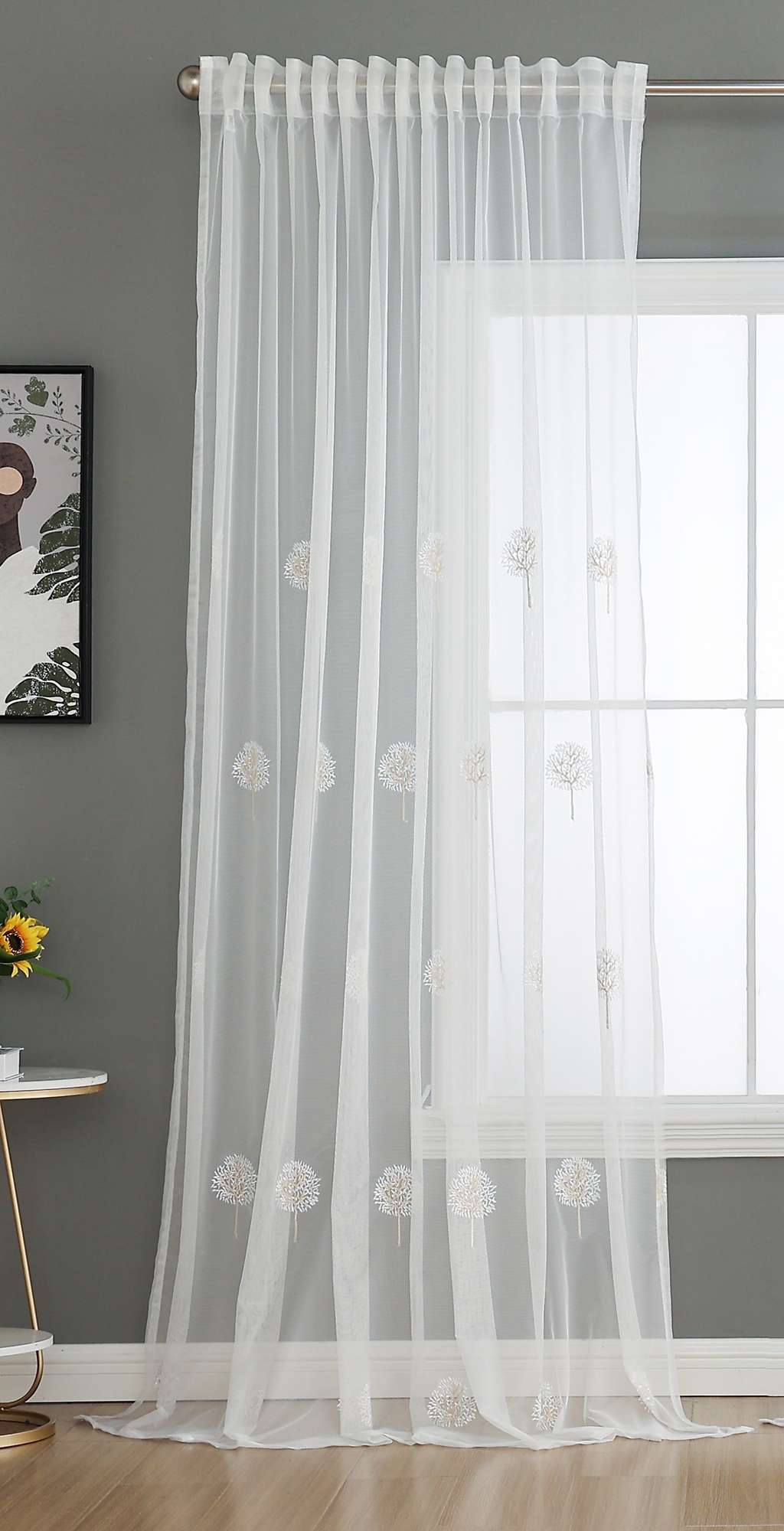 Gardine Raschel Stickerei Design »Florenz« Multiband für Gardinenschiene und Gardinenstange Elegante Fensterdekoration 2023200 Gardinenschal 593A0206-1 | girdainenbox.com