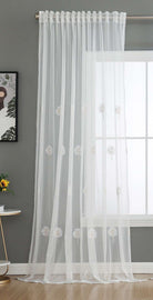 Gardine Raschel Stickerei Design »Florenz« Multiband für Gardinenschiene und Gardinenstange Elegante Fensterdekoration 2023200 Gardinenschal 593A0206-1 | girdainenbox.com