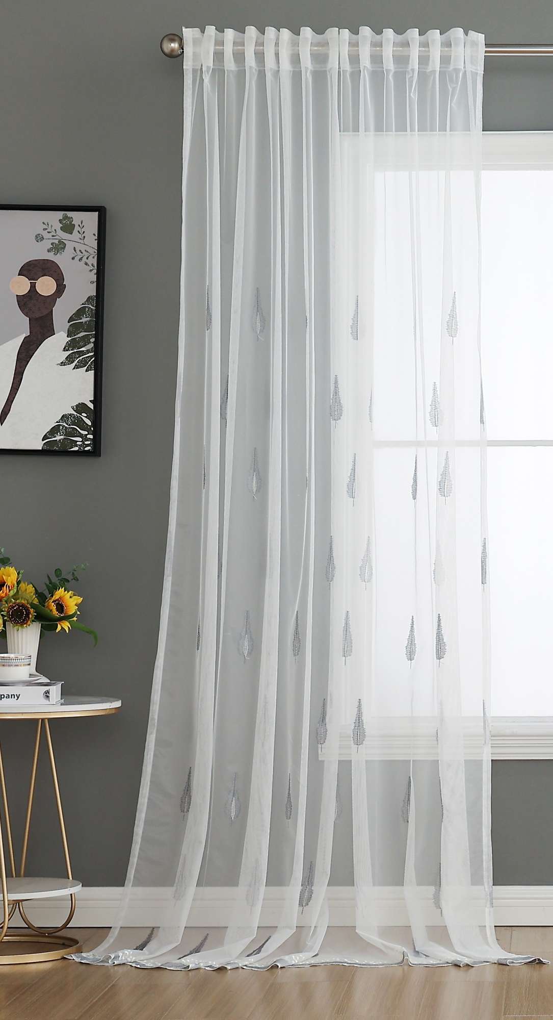 Gardine Raschel Stickerei Design »Florenz« Multiband für Gardinenschiene und Gardinenstange Elegante Fensterdekoration 2023200 Gardinenschal 593A0222-1 | girdainenbox.com
