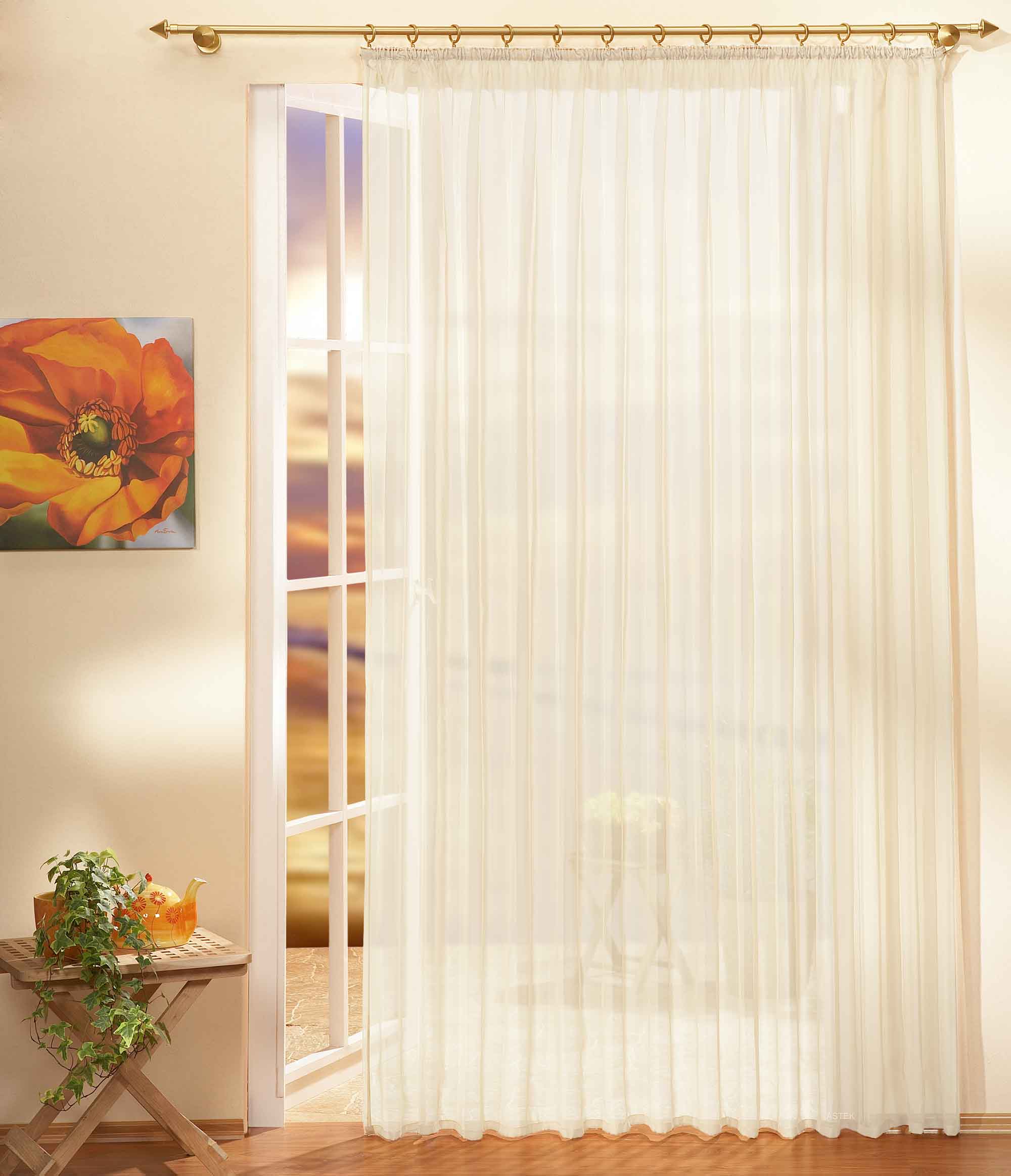 Gardinen Store Voile mit Kräuselband 610001