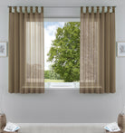 2er-Pack Gardinen Transparent Vorhang Set Wohnzimmer Voile Schlaufenschal mit Bleibandabschluß 61000CN Nougat HxB 175x140 cm Gardinen Set 61000CNnougat-175 | girdainenbox.com