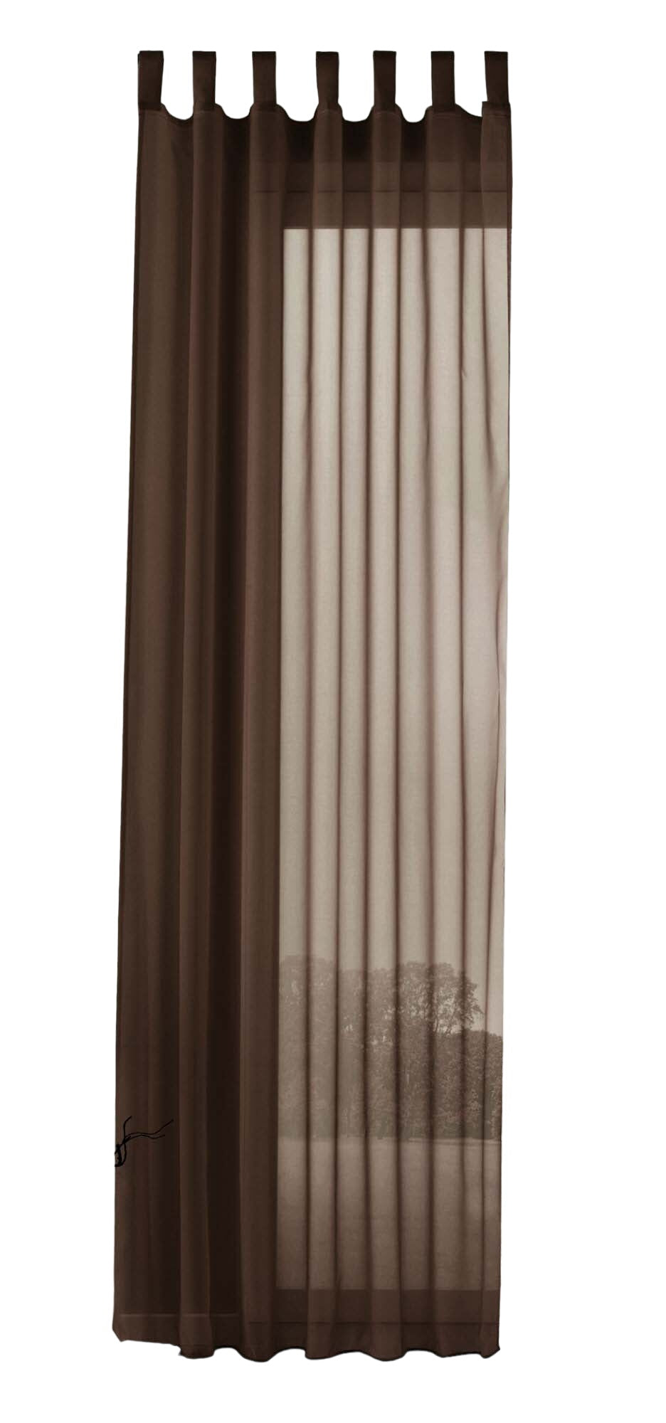 Schlaufenschal Gardine uni transparent Voile 61175 Gardinenschal 61175braun-crop | girdainenbox.com