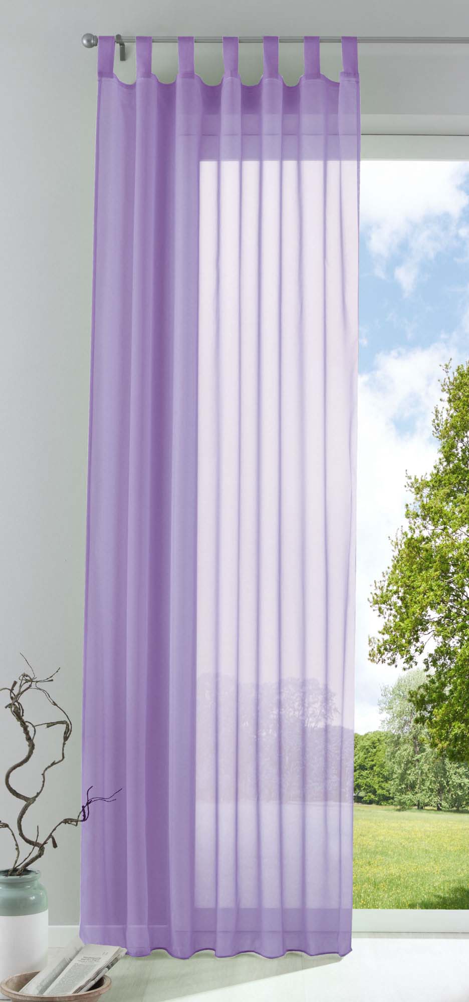 Schlaufenschal Gardine uni transparent Voile 61175 Flieder HxB 175x140 cm Gardinenschal 61175flieder_2d393a3b-5135-4428-891d-defe2e498bef | girdainenbox.com