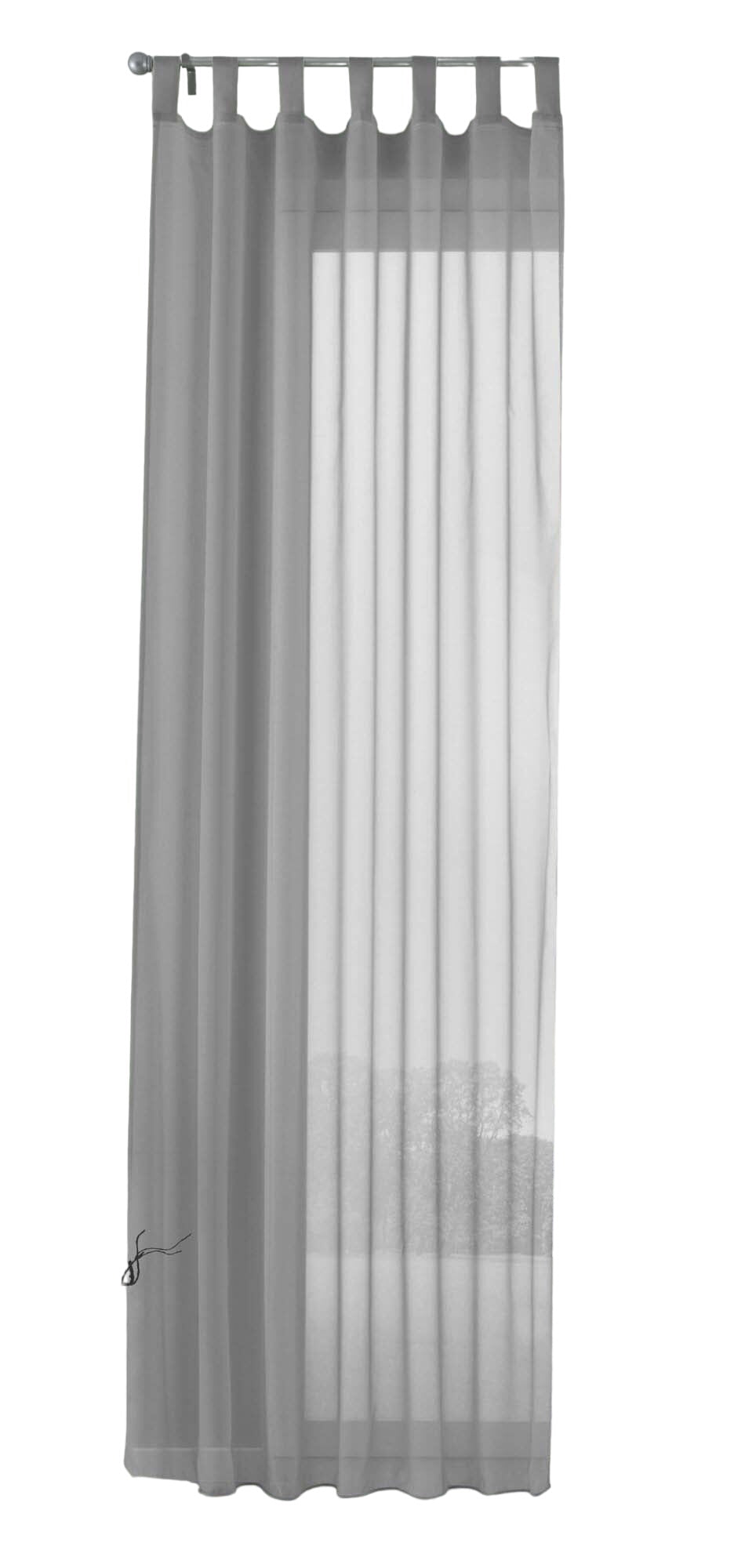 Schlaufenschal Gardine uni transparent Voile 61175 Gardinenschal 61175grau-crop | girdainenbox.com