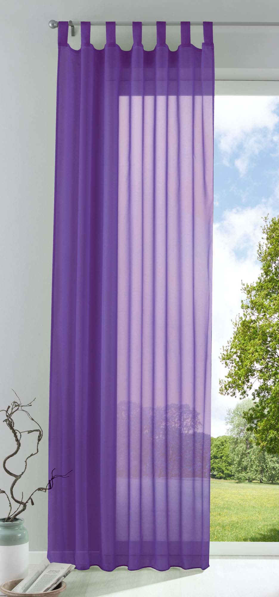 Schlaufenschal Gardine uni transparent Voile 61175 Lila HxB 175x140 cm Gardinenschal 61175lila_154137a5-f0d3-4c4f-9149-e8dea03610c9 | girdainenbox.com