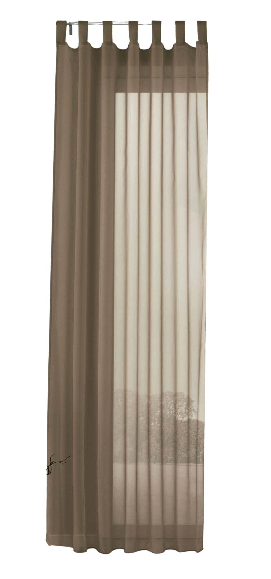 Schlaufenschal Gardine uni transparent Voile 61175 Gardinenschal 61175nougat-crop | girdainenbox.com