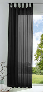 Schlaufenschal Gardine uni transparent Voile 61175 Schwarz HxB 245x140 cm Gardinenschal 61175schwarz | girdainenbox.com