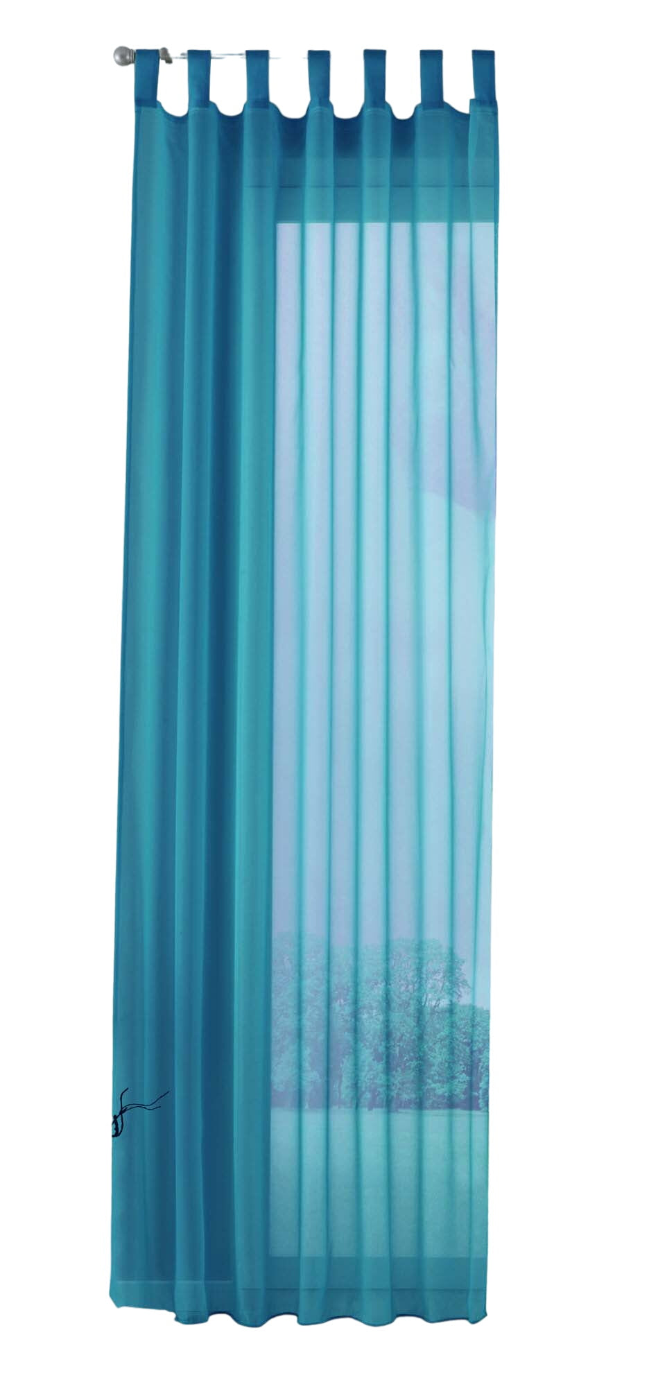 Schlaufenschal Gardine uni transparent Voile 61175 Gardinenschal 61175tuerkis-crop | girdainenbox.com