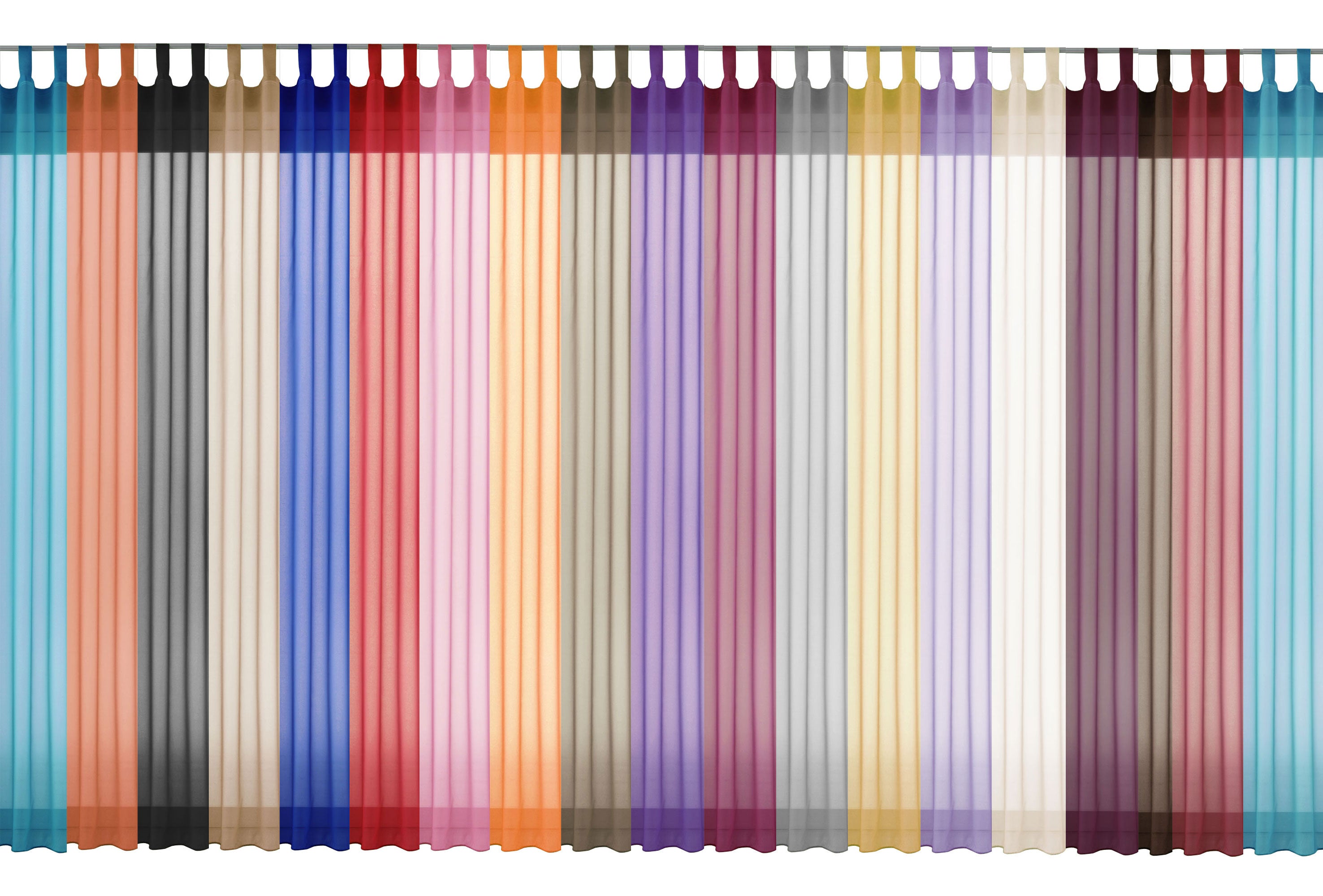 Schlaufenschal Gardine uni transparent Voile 61175 Gardinenschal 61175var | girdainenbox.com