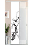 2er Set Schiebegardine Flächenvorhang Wildseide Optik und Voile Paneel 80400 Flower Tattoo Schiebegardine 80400flower_tattoo | girdainenbox.com