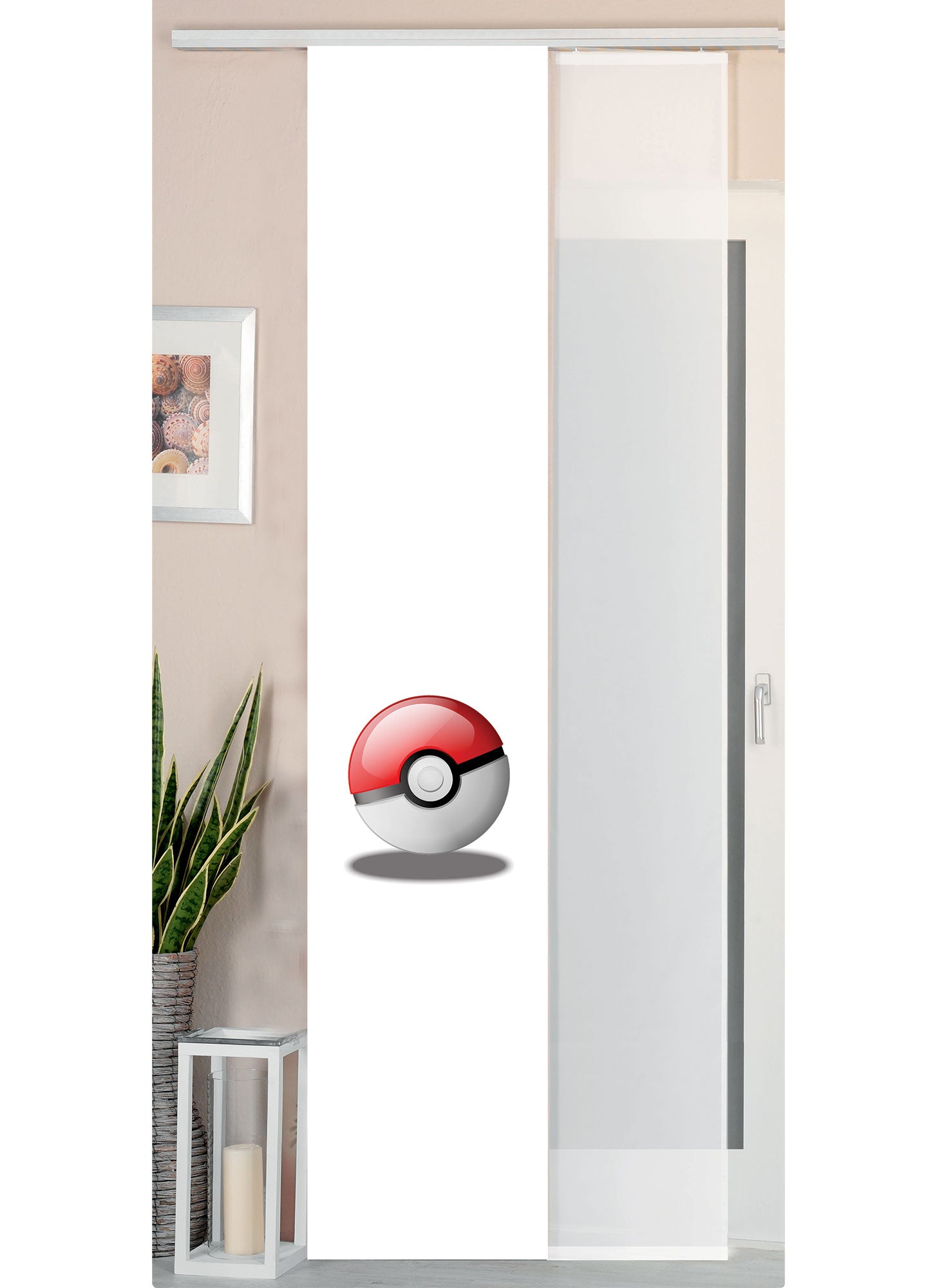 2er Set Schiebegardine Flächenvorhang Wildseide Optik und Voile Paneel 80400 Pokeball Schiebegardine 80400pokeball | girdainenbox.com