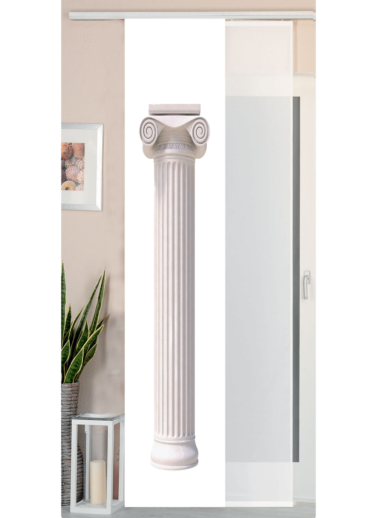 2er Set Schiebegardine Flächenvorhang Wildseide Optik und Voile Paneel 80400 Säule Schiebegardine 80400saeule | girdainenbox.com