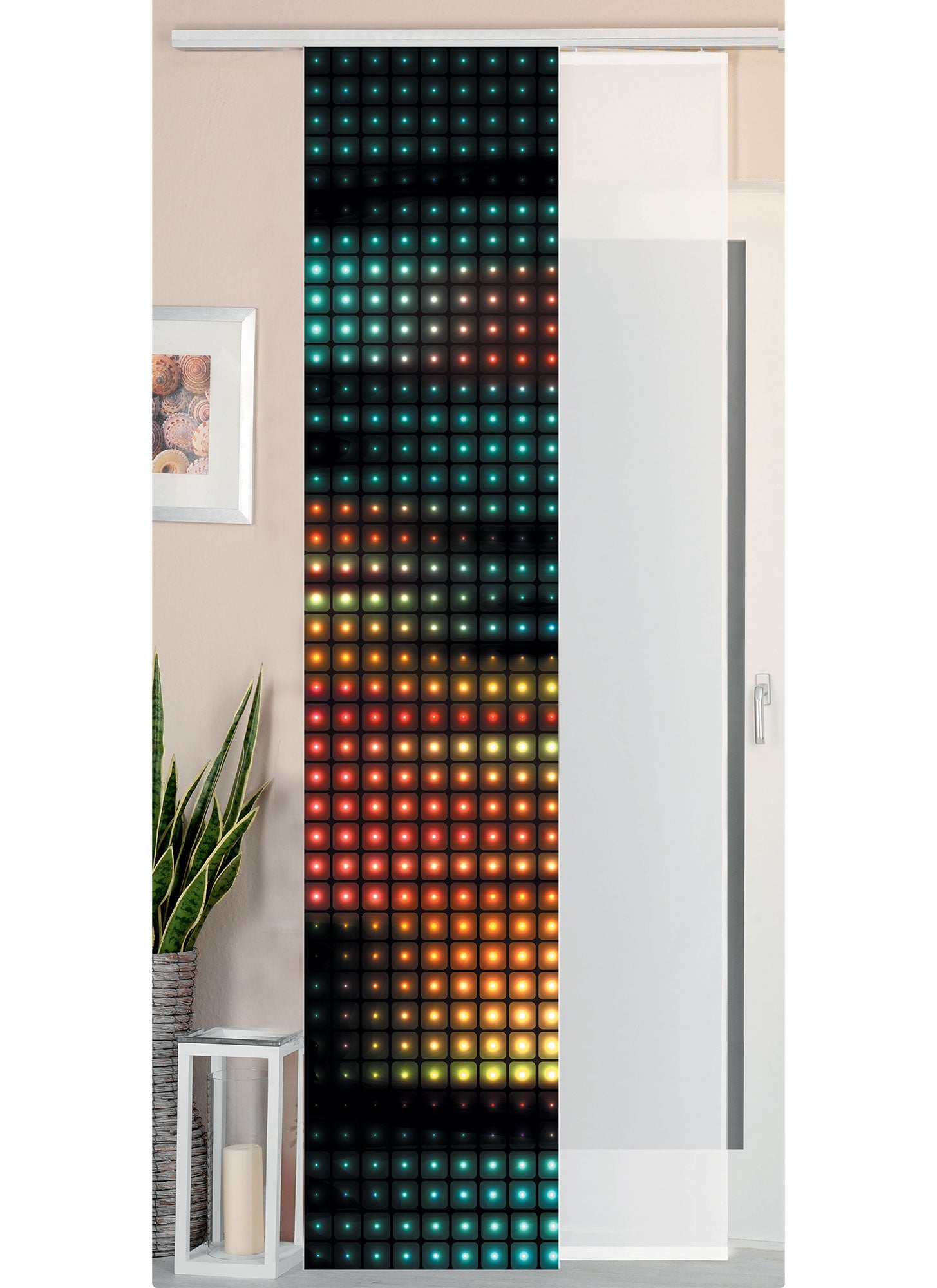 2er Set Schiebegardine Flächenvorhang Wildseide Optik und Voile Paneel 80400 Square Schiebegardine 80400square | girdainenbox.com