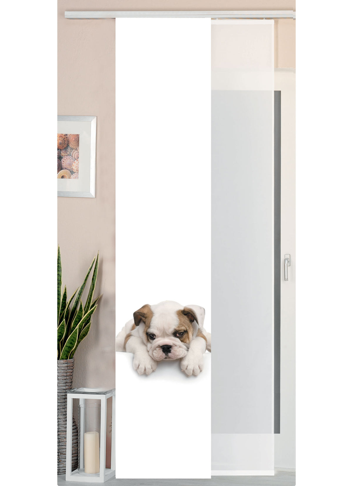 2er Set Schiebegardine Flächenvorhang Wildseide Optik und Voile Paneel 80400 Welpe Schiebegardine 80400welpe | girdainenbox.com