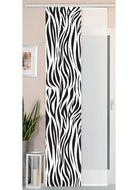2er Set Schiebegardine Flächenvorhang Wildseide Optik und Voile Paneel 80400 Zebra Schiebegardine 80400zebra | girdainenbox.com
