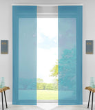 2er Set Schiebegardinen Flächenvorhänge Vorhang Gardine Schiebe Komplett mit Paneelwagen Beschwerungsstange 85589N2 Blau Schiebegardine 85589N2blau | girdainenbox.com