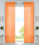 2er Set Schiebegardinen Flächenvorhänge Mikrofaser Vorhang Gardine Schiebe Matt Paneelwagen Beschwerungsstangen 85600N2 Orange Schiebegardine 85600N2orange | girdainenbox.com