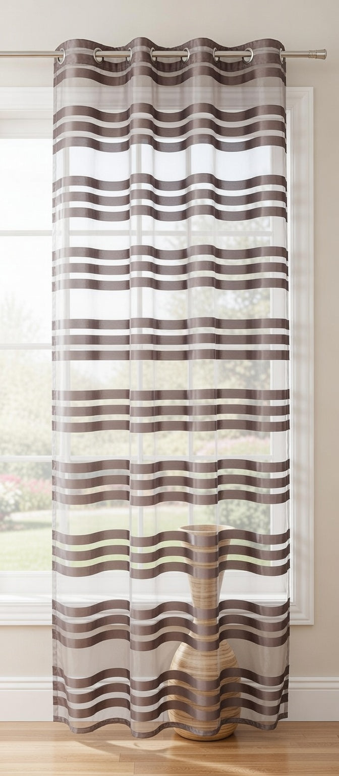 Ösen Schal »GÖTTINGEN« transparent Organza Gardine mit Querstreifen 89133