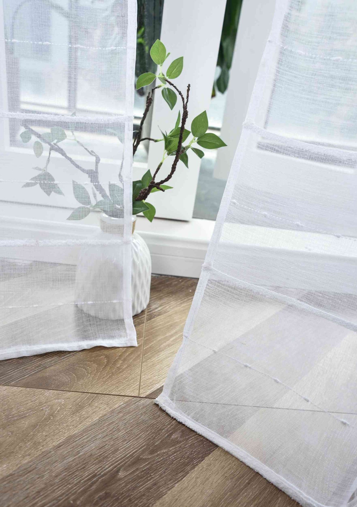 2er Set Gardine »VALENCIA« Multiband Aufhängung Scherli Transparent Leinen-Optik 2023400-408S-2 Gardinen Set Img2965_1 | girdainenbox.com