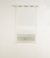 Doppel Raffrollo Palma Microsatin matt Voile Faltgardinen Faltrollo Schlaufenrollo mit Universalgardinenband 20410 Raffrollo Img36989 | girdainenbox.com