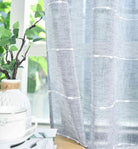 Halbtransparente Gardine mit Ösen »Kassel« Chenille Leinenbindung Streifen Grobfaserig 202470 Gardinenschal Img6385 | girdainenbox.com
