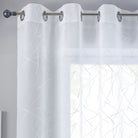 Gardine Ösen Schal Vorhang POMPEI Relief Stickerei Transparent Raffhalter 10000178 Gardinenschal linie_weiss | girdainenbox.com