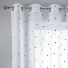 Gardine Ösen Schal Vorhang POMPEI Relief Stickerei Transparent Raffhalter 10000178 Gardinenschal punkt_grau | girdainenbox.com