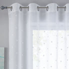 Gardine Ösen Schal Vorhang POMPEI Relief Stickerei Transparent Raffhalter 10000178 Gardinenschal punkt_weiss | girdainenbox.com