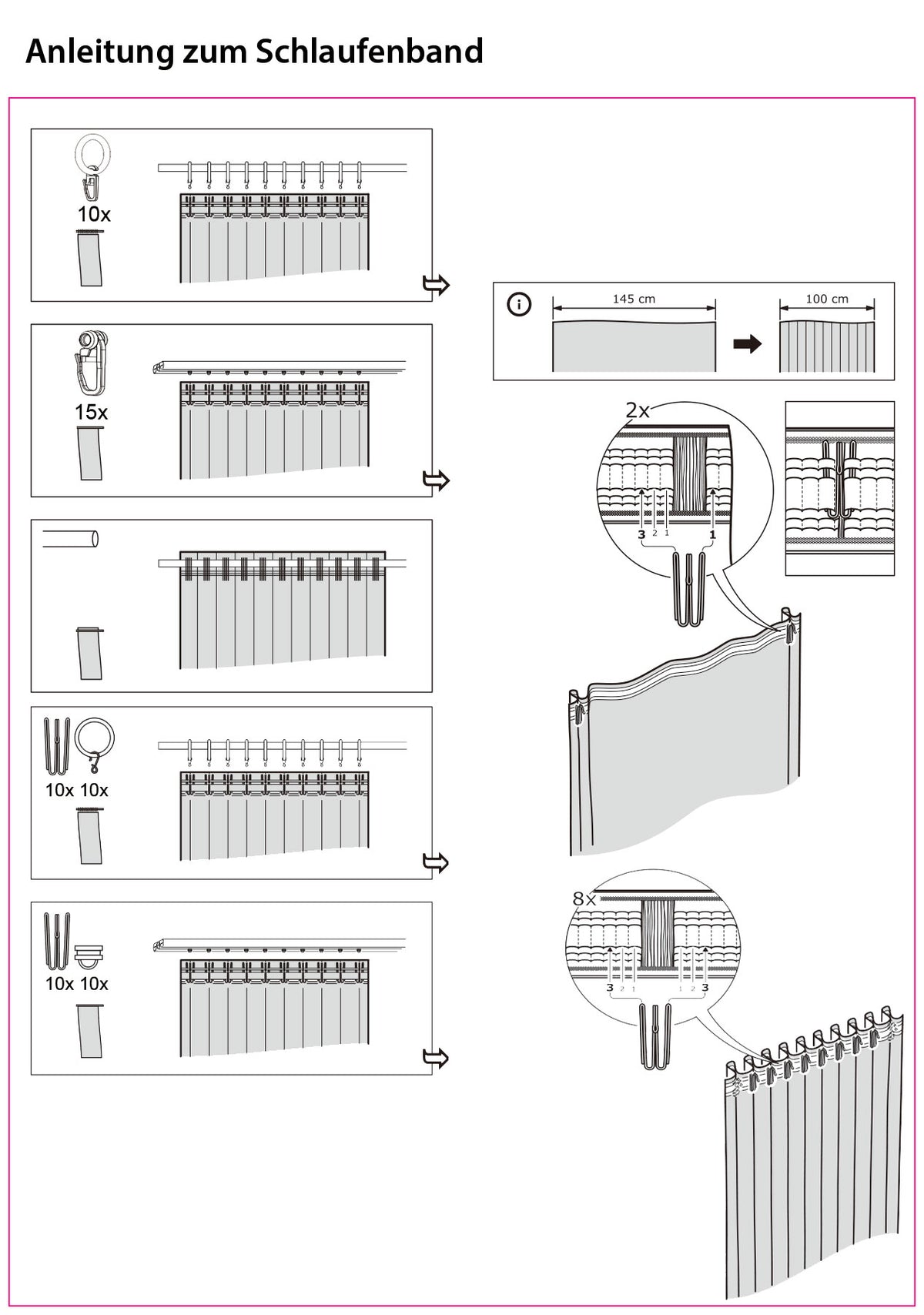 Vorhang Schal verdeckte Schlaufen >>Linene<< blickdicht Leinen Optik Natur Grobfaser (HxB) Lanhaus Stil schwere Qualität 20445 Vorhang schlaufenband_anleitung_40 | girdainenbox.com