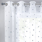 Gardine Ösen Schal Vorhang POMPEI Relief Stickerei Transparent Raffhalter 10000178 Gardinenschal stern_grau | girdainenbox.com